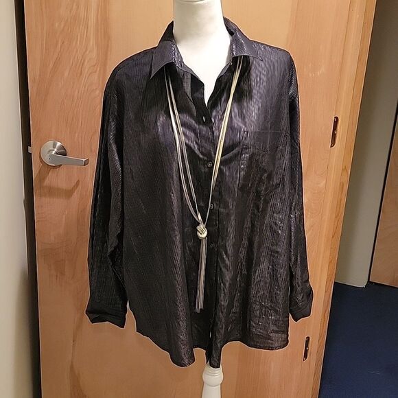 NWT GAP metallic big shirt sz L - Picture 4 of 13